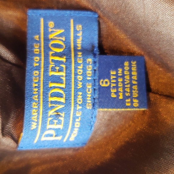 PENDLETON Brown Wool Blazer Jacket sz 6 Petite Women's Business Suit Separate - Picture 4 of 6